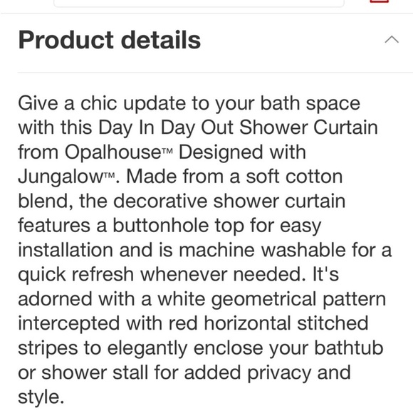 NWT JUNGALOW × OPALHOUSE day in day out shower curtain -black - Picture 7 of 8